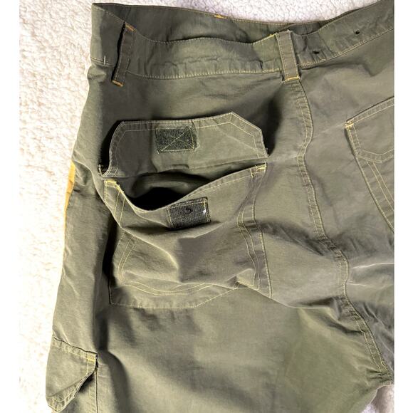 REPUTATION MENS OLIVE GREEN & YELLOW ACTIVEWEAR ZIPPER FLY SHORTS SIZE LARGE - Picture 8 of 11